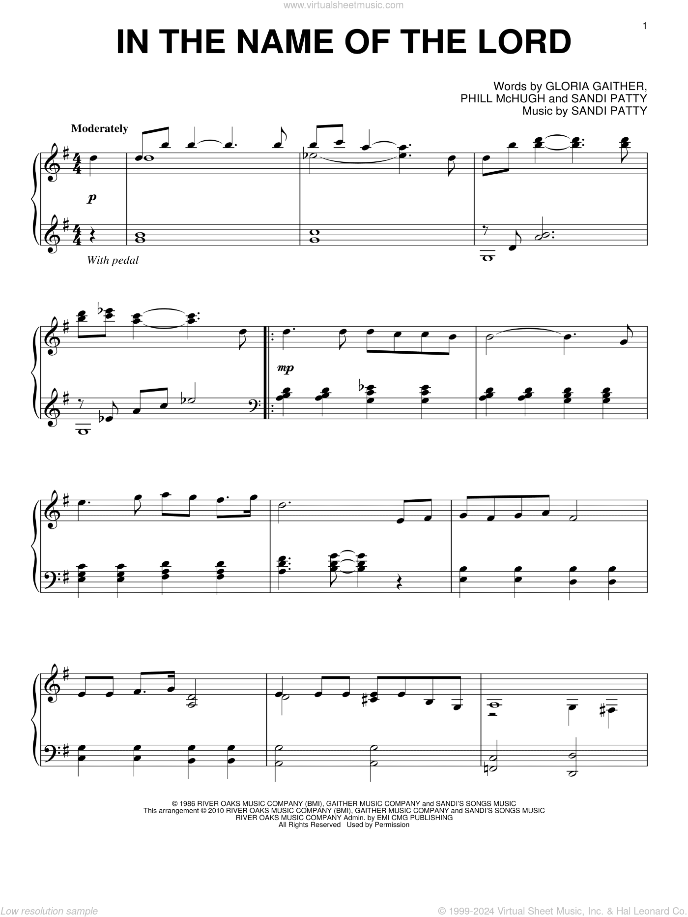In The Name Of The Lord, (intermediate)
