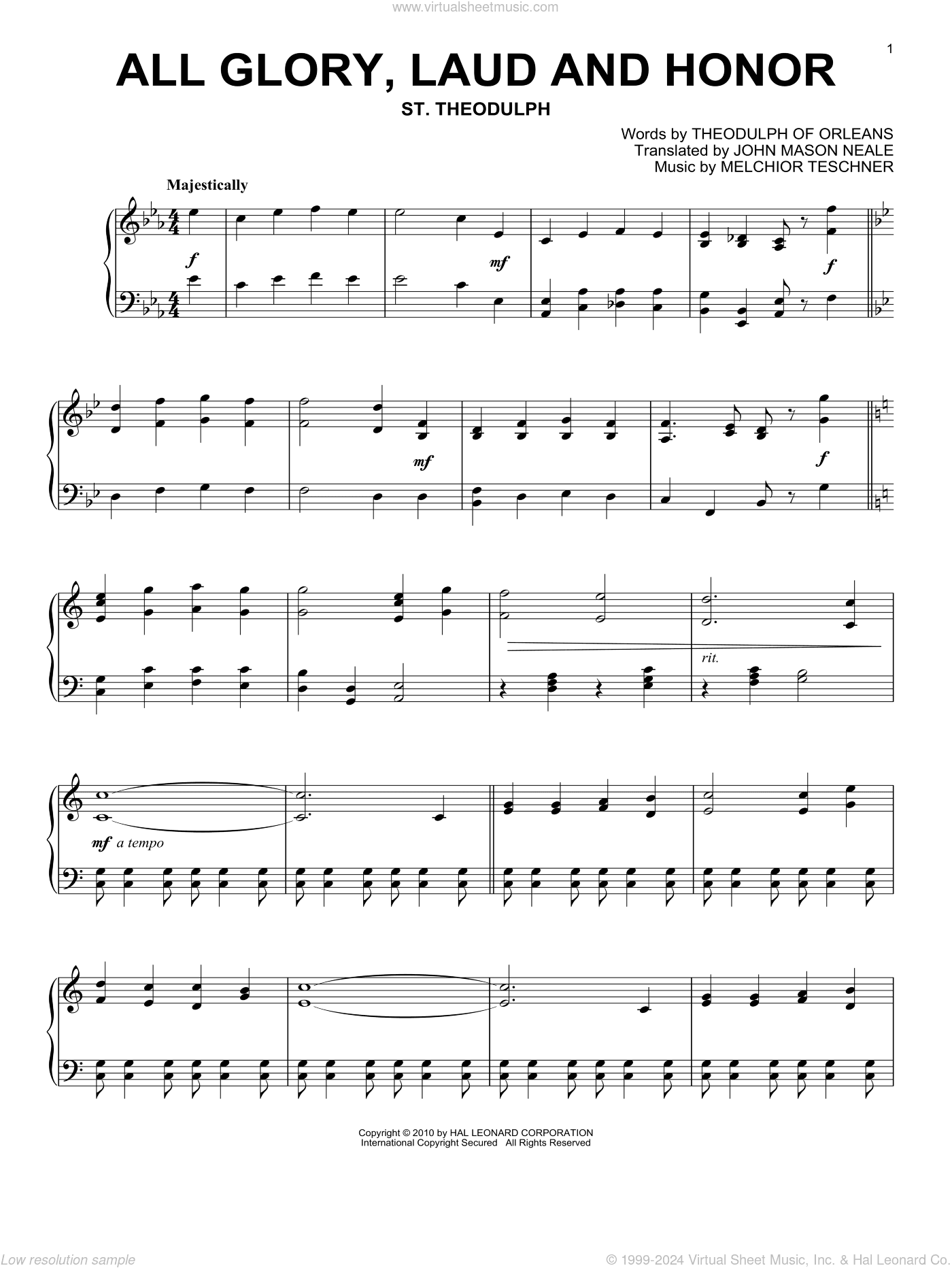 All Glory, Laud And Honor (arr. David Lantz III)