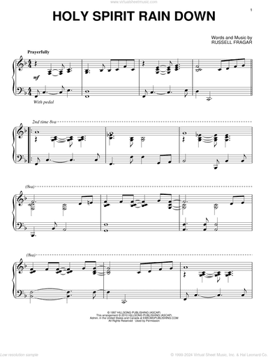 Holy Spirit Rain Down, (intermediate)