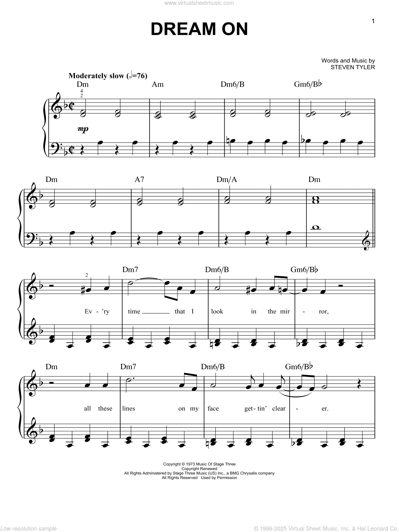 Dream On, (beginner)