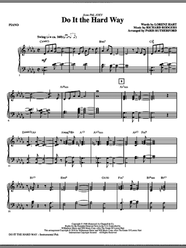 Do It The Hard Way (from Pal Joey) (complete set of parts)