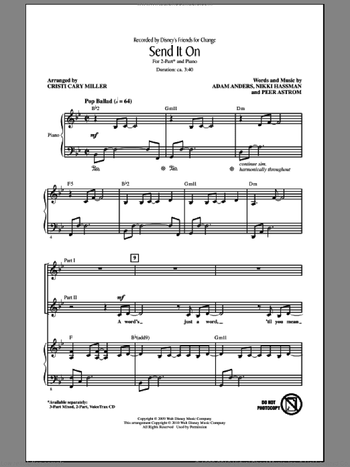 Send It On (arr. Cristi Cary Miller)