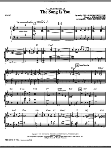 The Song Is You (complete set of parts)