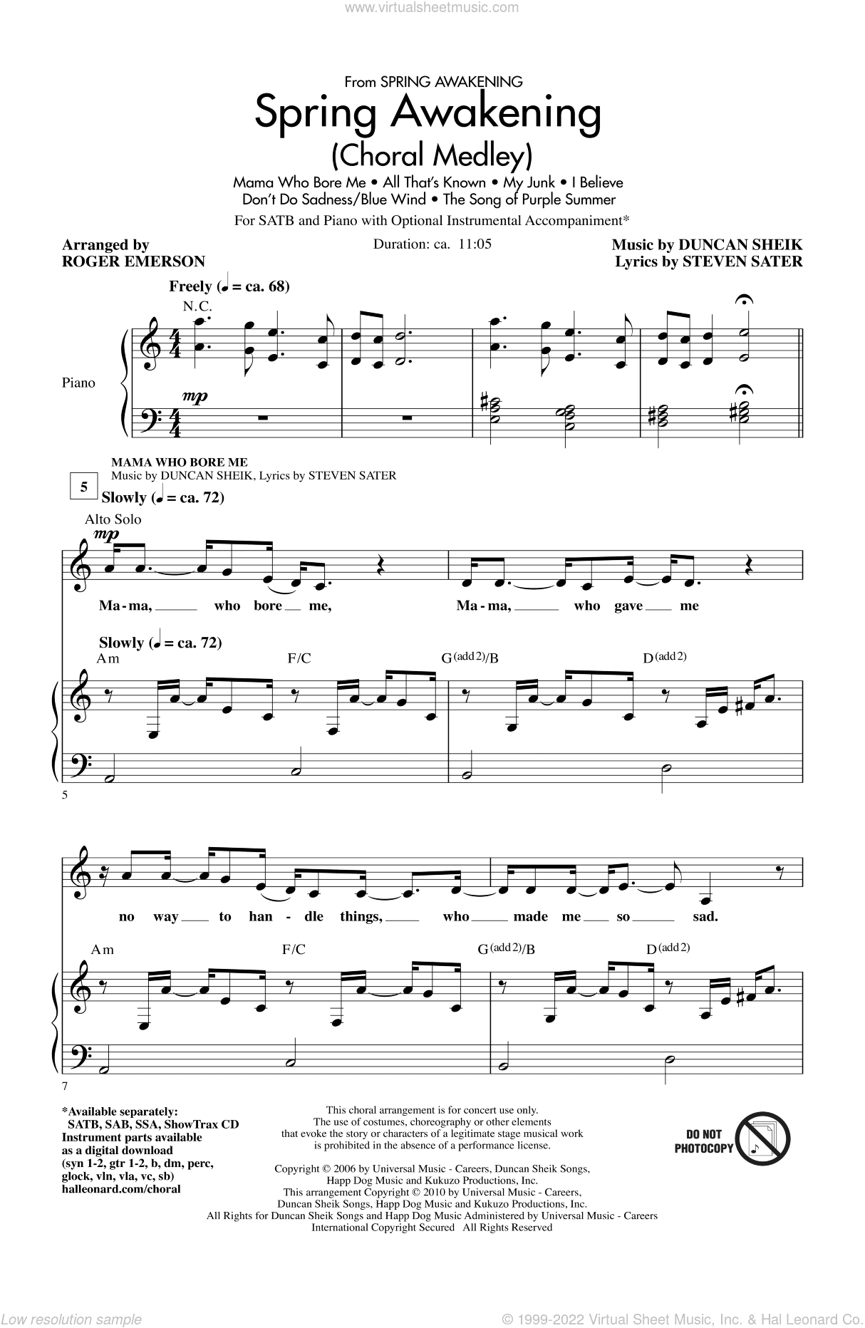 Spring Awakening (Choral Medley)