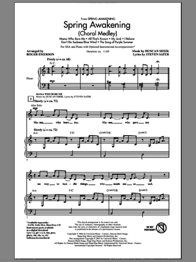 Spring Awakening (Choral Medley)