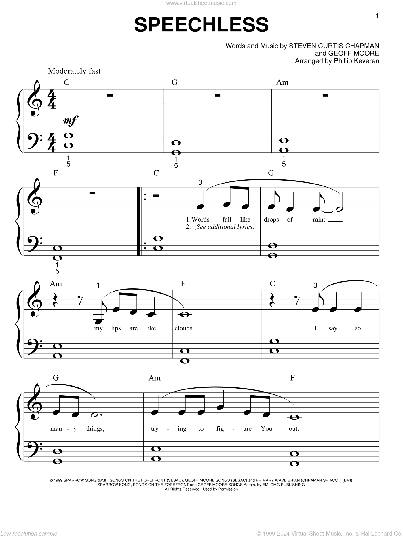 Speechless (arr. Phillip Keveren)