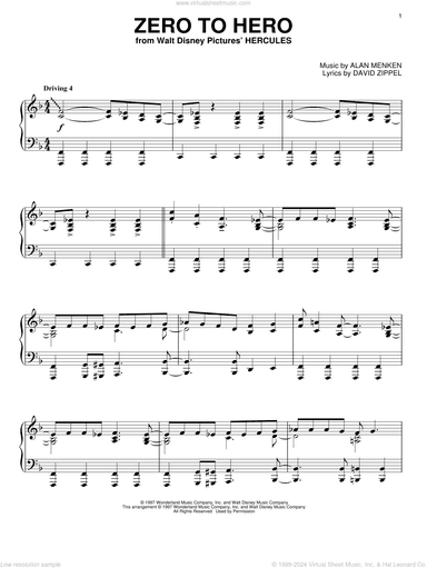 Zero To Hero (from Hercules), (intermediate)