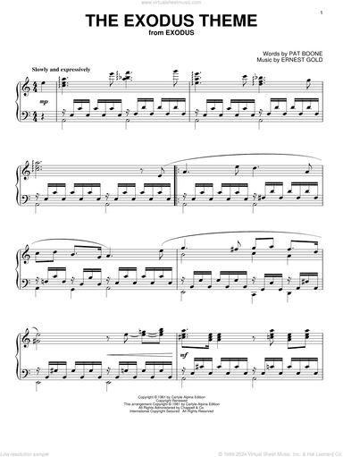 The Exodus Song, (intermediate)