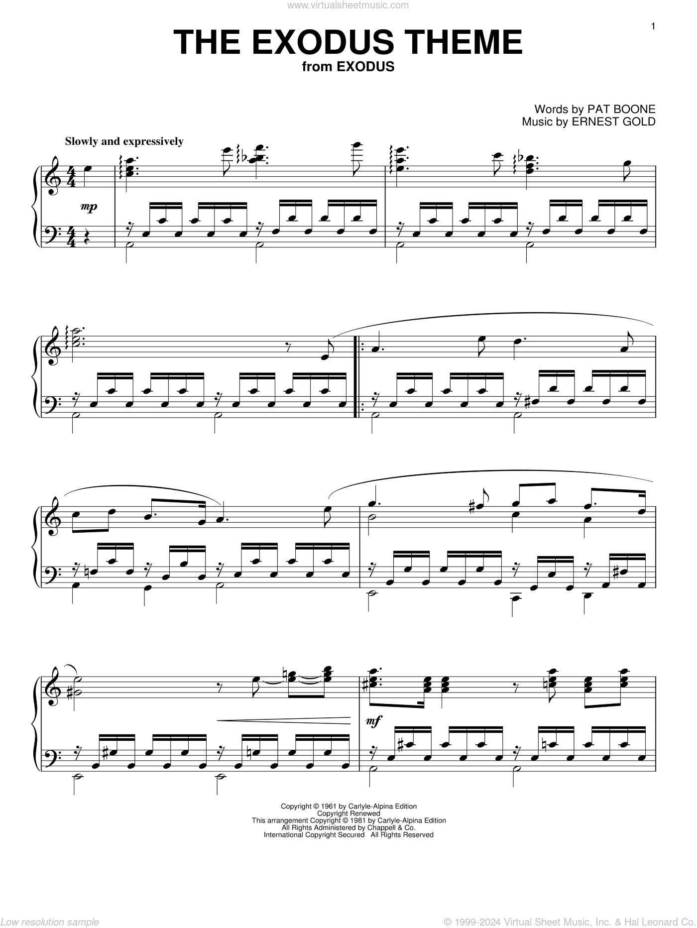 The Exodus Song, (intermediate)