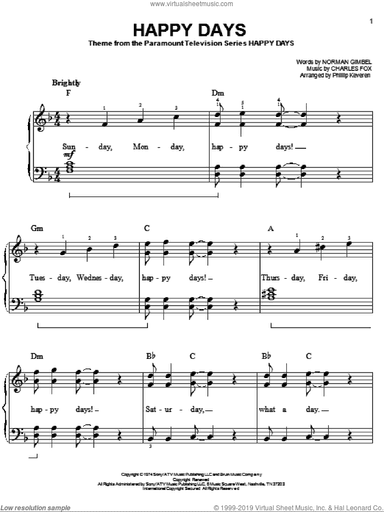 Happy Days (arr. Phillip Keveren)