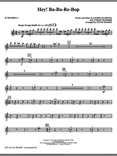 Hey! Ba-Ba-Re-Bop (complete set of parts)