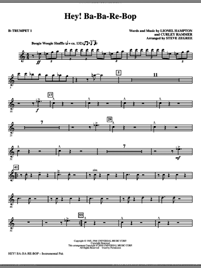Hey! Ba-Ba-Re-Bop (complete set of parts)