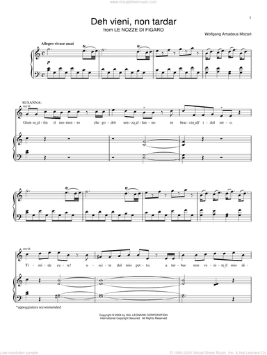 Deh Vieni, Non Tardar from Le Nozze Di Figaro