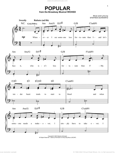 Popular (from Wicked)