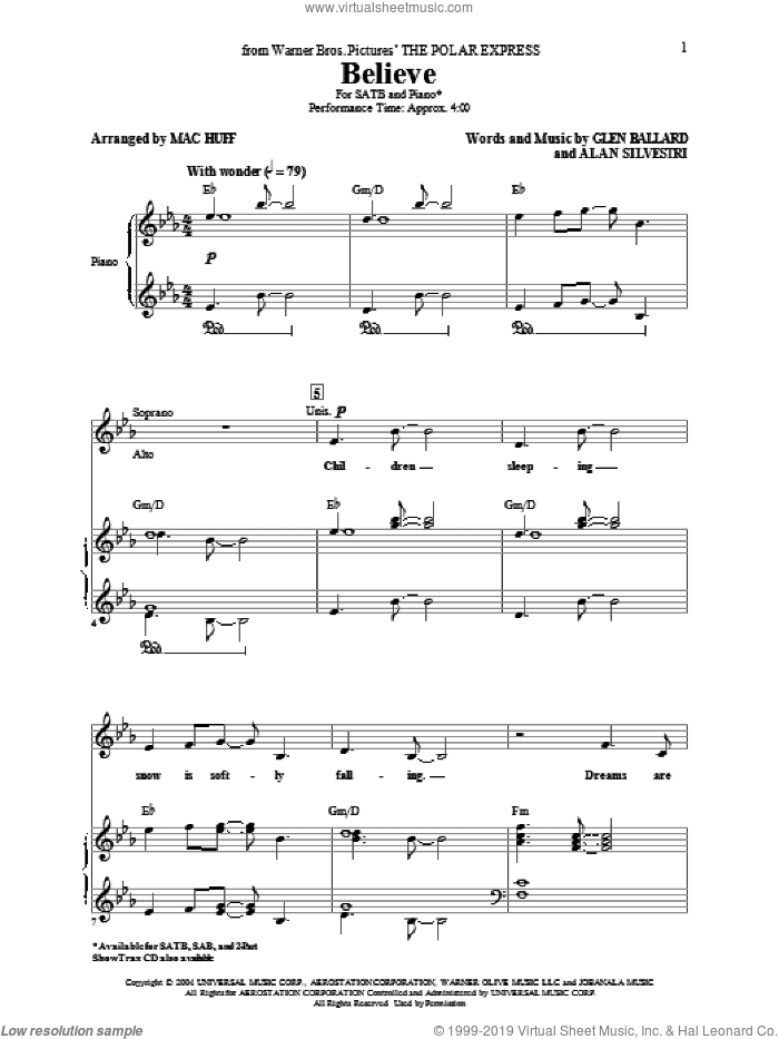Believe (from The Polar Express) (arr. Mac Huff)