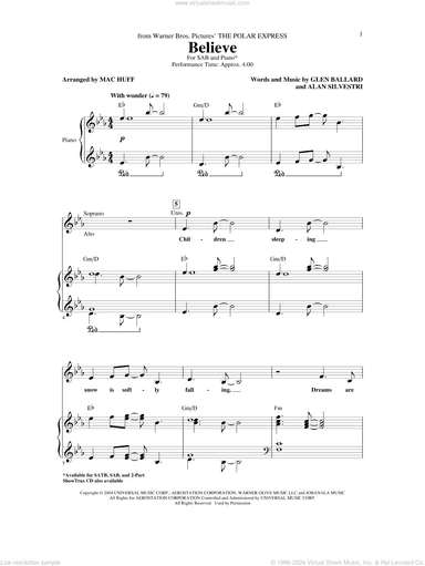 Believe (from The Polar Express) (arr. Mac Huff)
