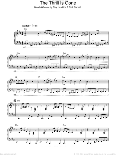 The Thrill Is Gone, (intermediate)