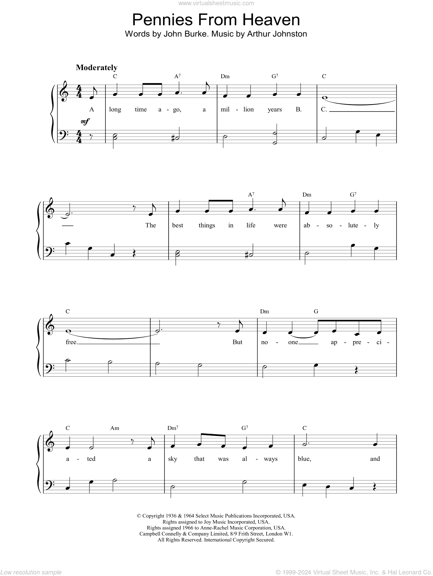 Pennies From Heaven, (intermediate)