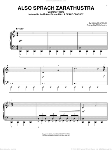 Also Sprach Zarathustra, Opening Theme (from 2001: A Space Odyssey) (arr. Phillip Keveren)