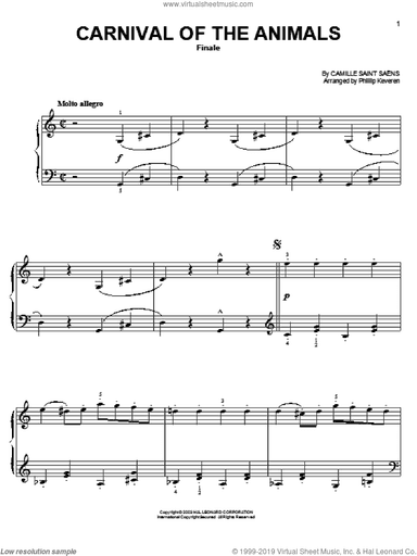 Carnival Of The Animals (Finale) (from Fantasia 2000) (arr. Phillip Keveren)