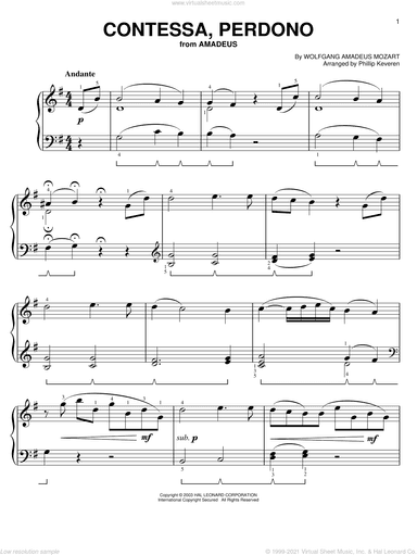Contessa Perdono (from Amadeus) (arr. Phillip Keveren)
