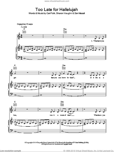 Too Late For Hallelujah