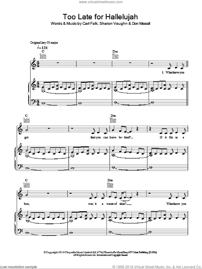 Too Late For Hallelujah