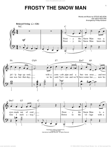 Frosty The Snow Man [Jazz version] (arr. Phillip Keveren)