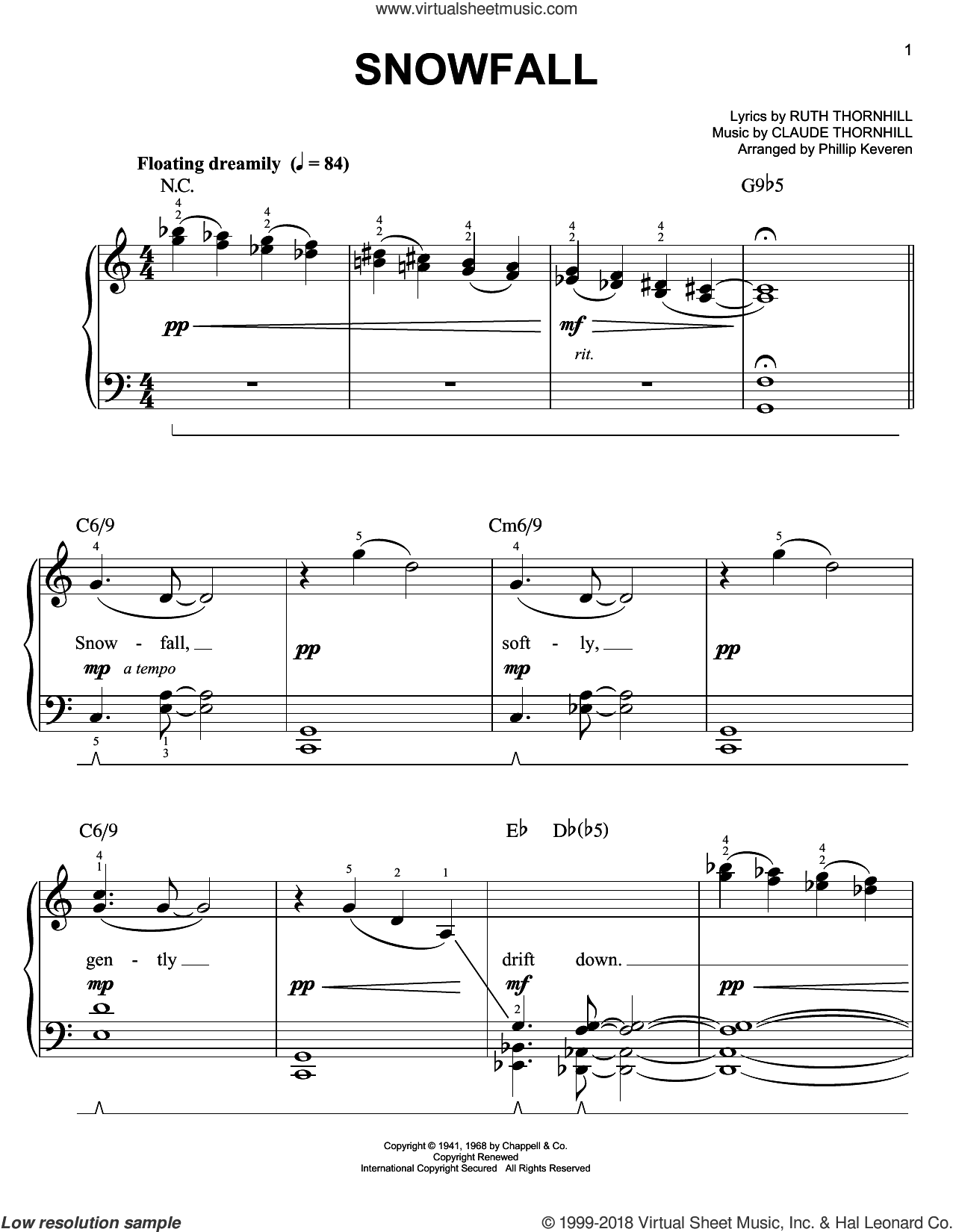 Snowfall [Jazz version] (arr. Phillip Keveren)