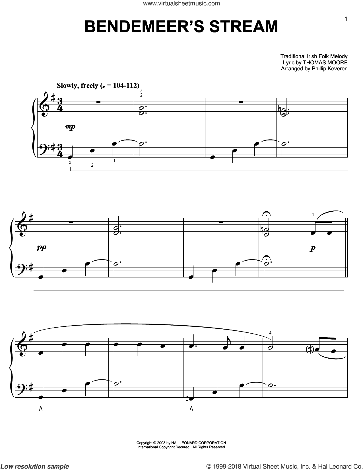 Bendemeer's Stream (arr. Phillip Keveren)