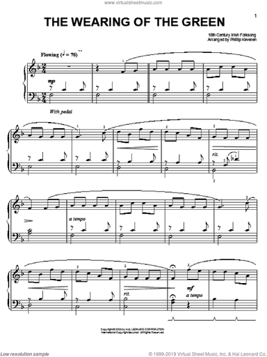 The Wearing Of The Green (arr. Phillip Keveren)