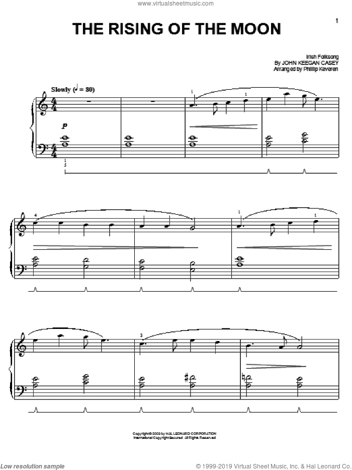 The Rising Of The Moon (arr. Phillip Keveren)