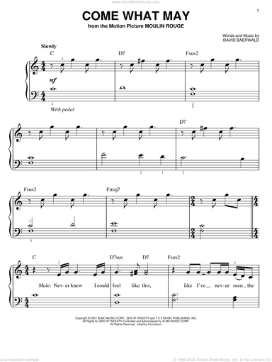 Come What May (from Moulin Rouge), (easy)