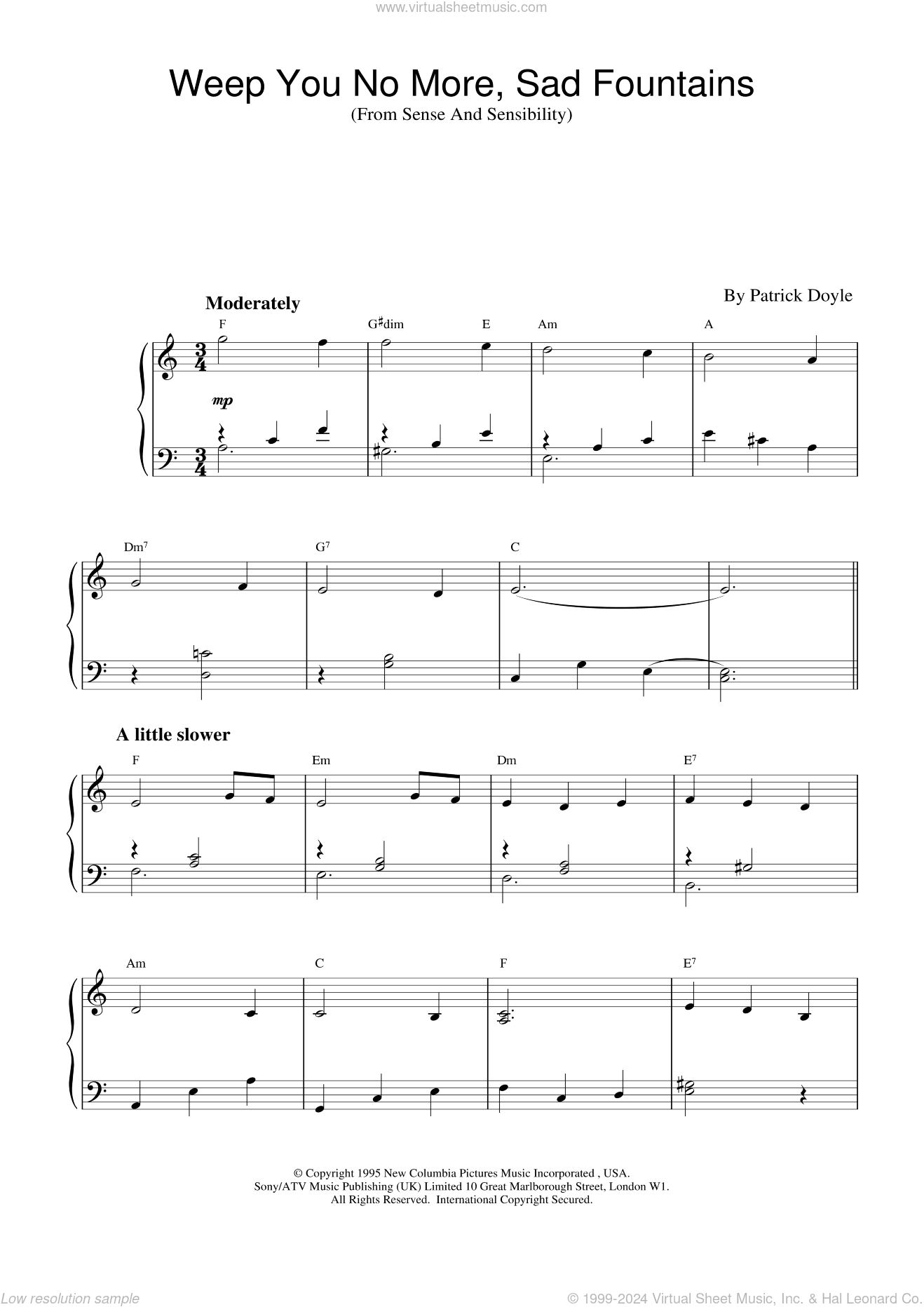 Weep You No More, Sad Fountains (from Sense And Sensibility)