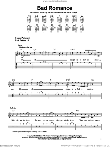 Bad Romance, (easy)