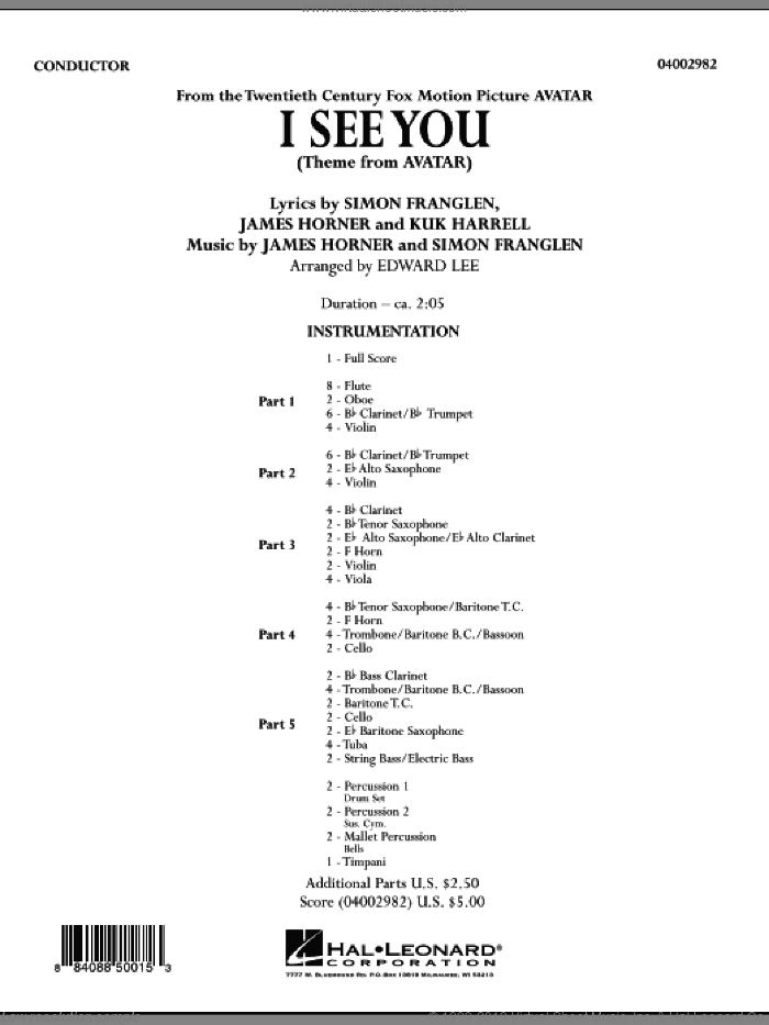 I See You (Theme from Avatar) (COMPLETE)