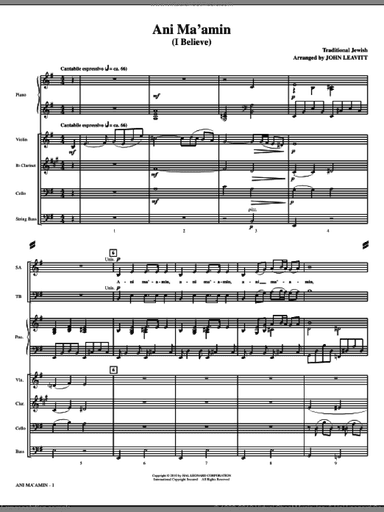 Ani Ma'amin (I Believe) (complete set of parts)