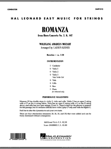 Romanza (from Horn Concerto No. 3, K. 447)