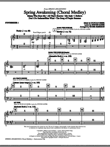Spring Awakening (Choral Medley) (complete set of parts)