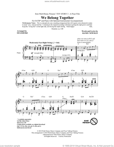 We Belong Together (from Toy Story 3) (arr. Ed Lojeski)