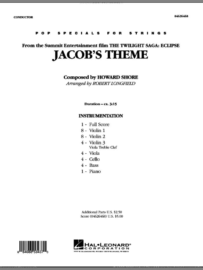 Jacob's Theme (from The Twilight Saga: Eclipse)