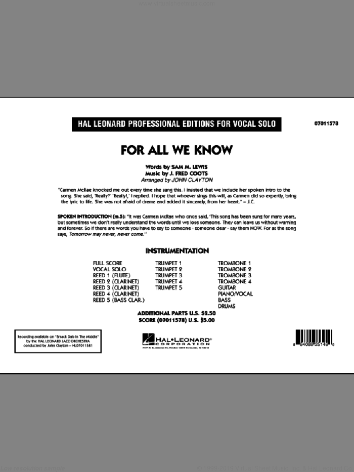 For All We Know (COMPLETE)