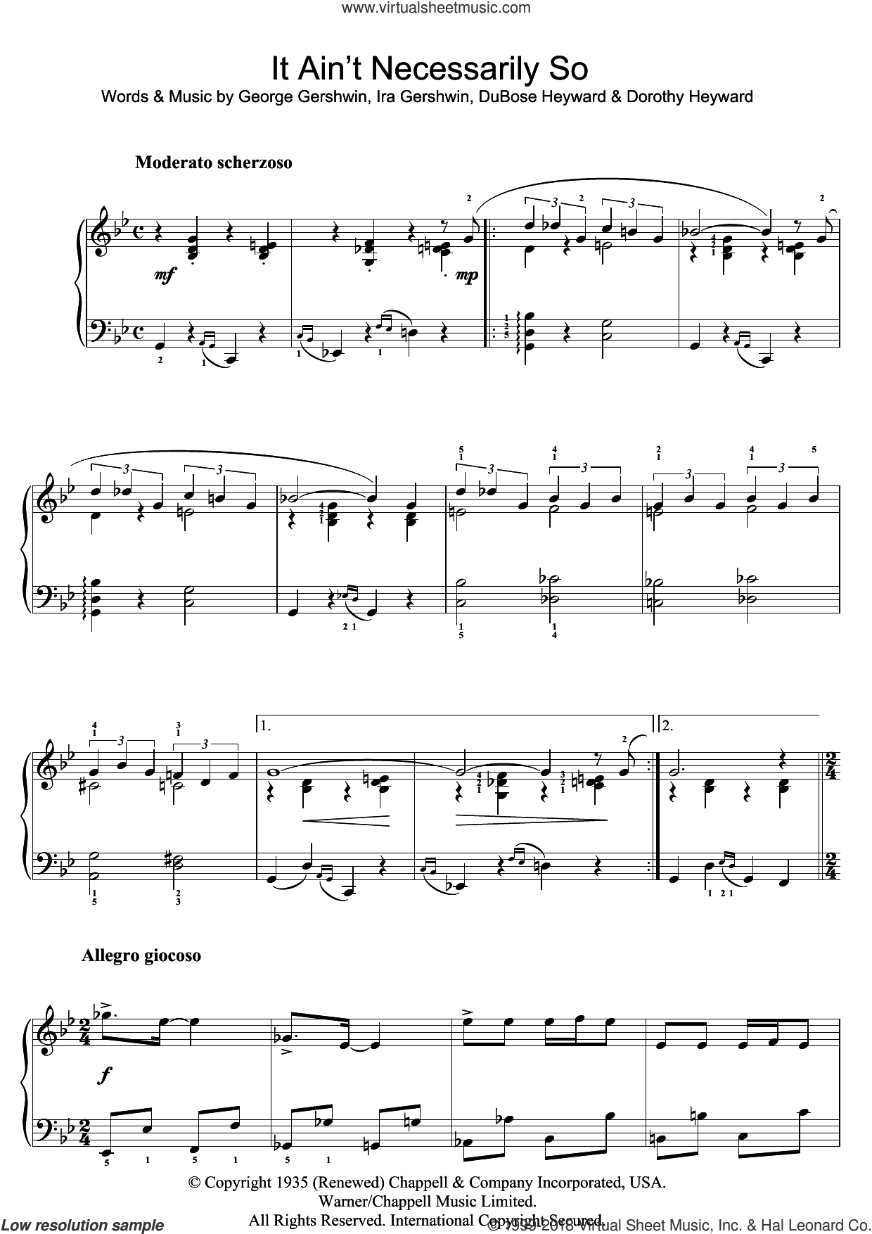It Ain't Necessarily So (from Porgy And Bess)
