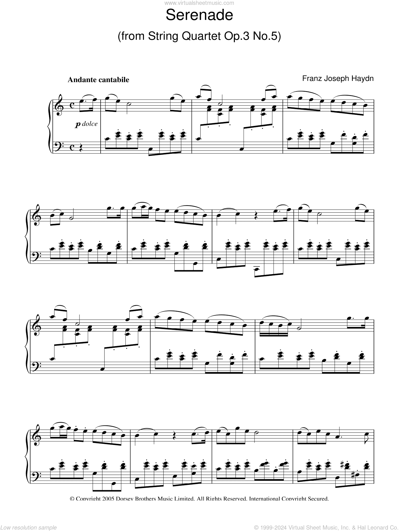 Serenade For Strings, Op. 3, No. 5
