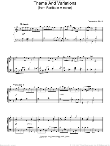 Theme And Variations From Partita In A Minor