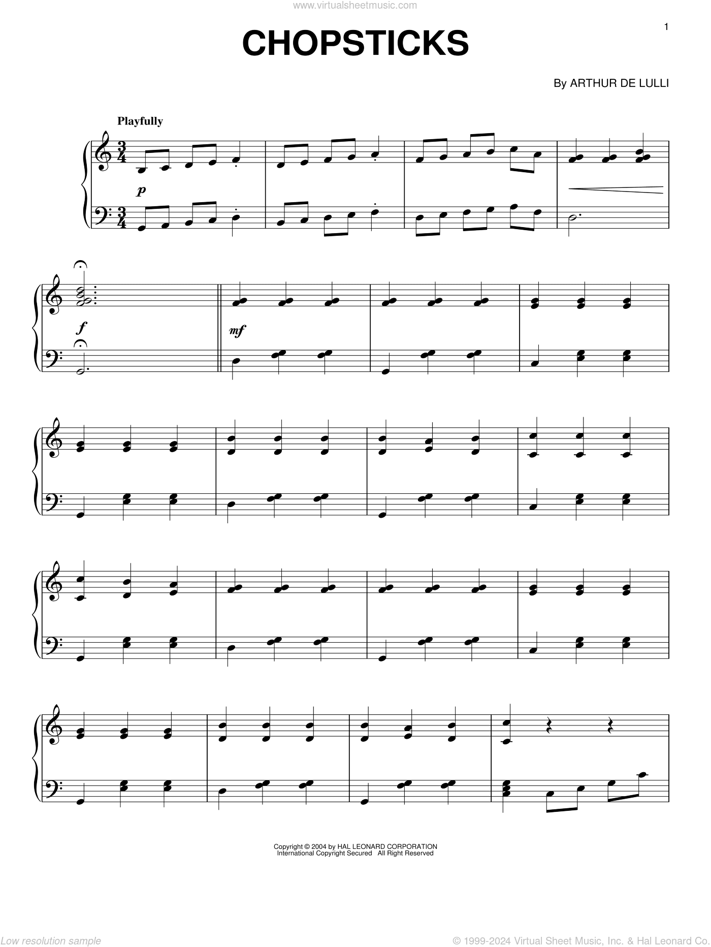 Chopsticks, (intermediate)