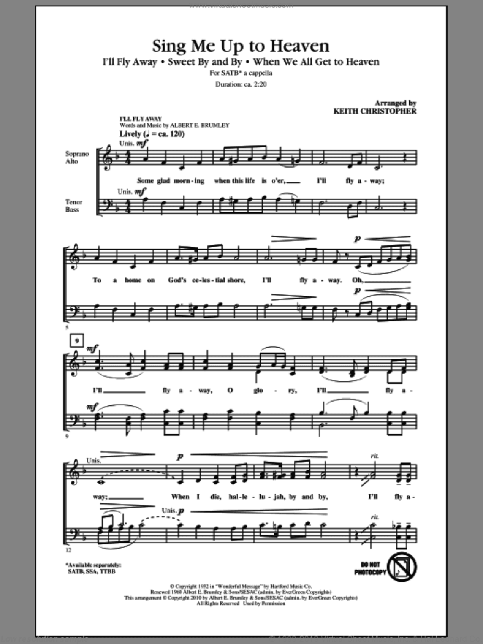 Sing Me Up To Heaven (Medley)