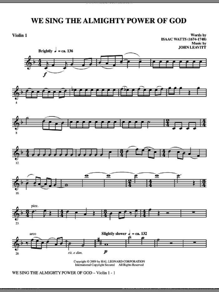 We Sing The Almighty Power Of God (complete set of parts)
