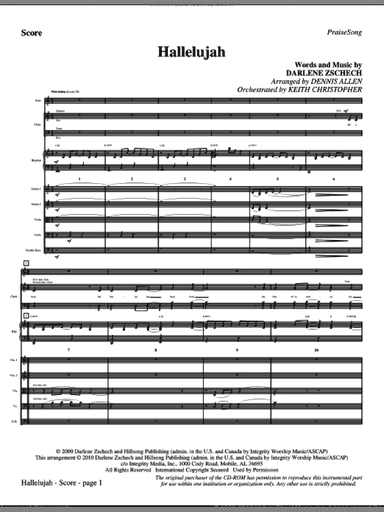 Hallelujah (arr. Dennis Allen) (complete set of parts)