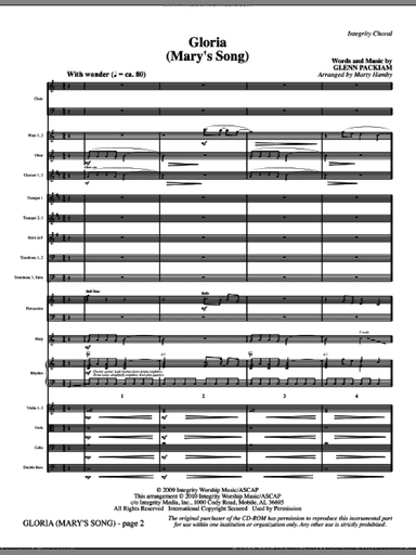 Gloria (Mary's Song) (complete set of parts)